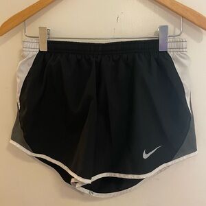 Nike Women's Black and White Athletic Shorts